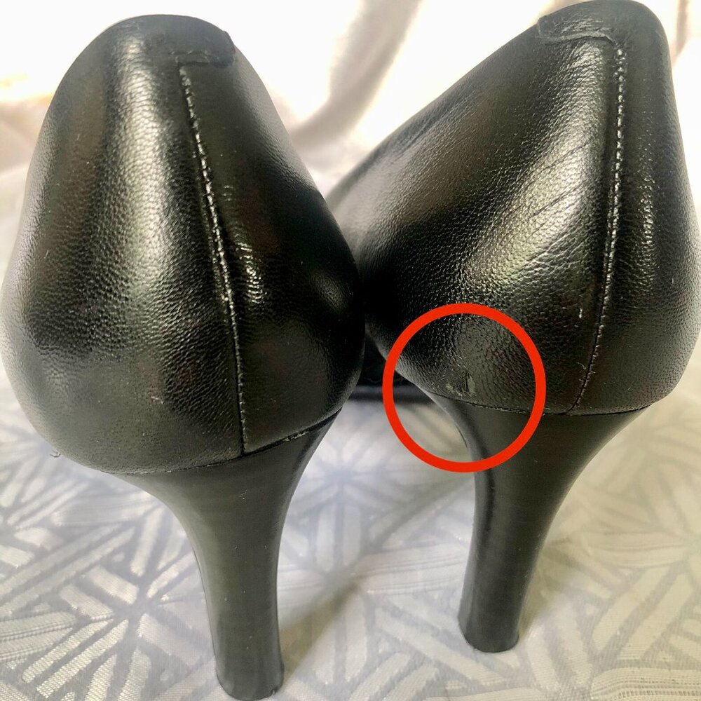 Ralph Lauren Harper Black Genuine Leather Pumps 8 - Picture 5 of 9